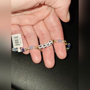 Simply Southern Gold and Blue 'MAMA' Bracelet